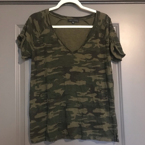 Sanctuary Camo-Print V-Neck Tee - Picture 1 of 5
